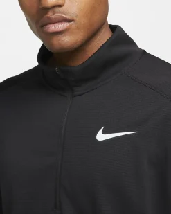 T-SHIRT ML 1/2 ZIP PACER BLACK