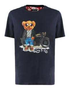 T-SHIRT MM BORN TO RIDE BLUE