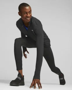 T-SHIRT MM 1/2 ZIP RUN FAVORITE BLACK