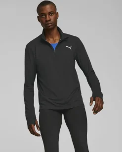 T-SHIRT MM 1/2 ZIP RUN FAVORITE BLACK