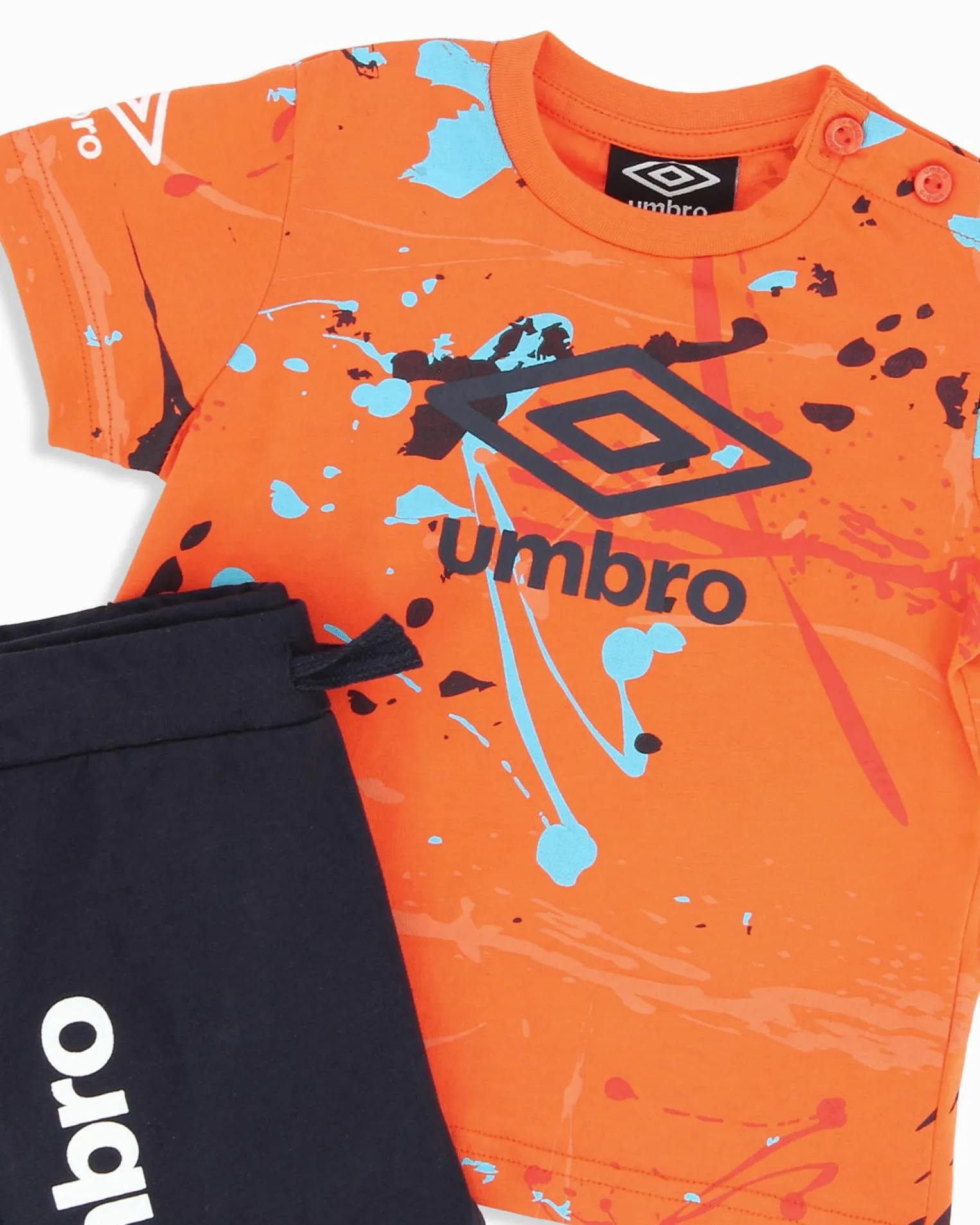 UMBRO - Completo mezza manica neonato 12-30 mesi arancione in cotone