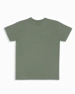 UMBRO - Tshirt manica corta ragazzi 8-16 anni verde militare in cotone