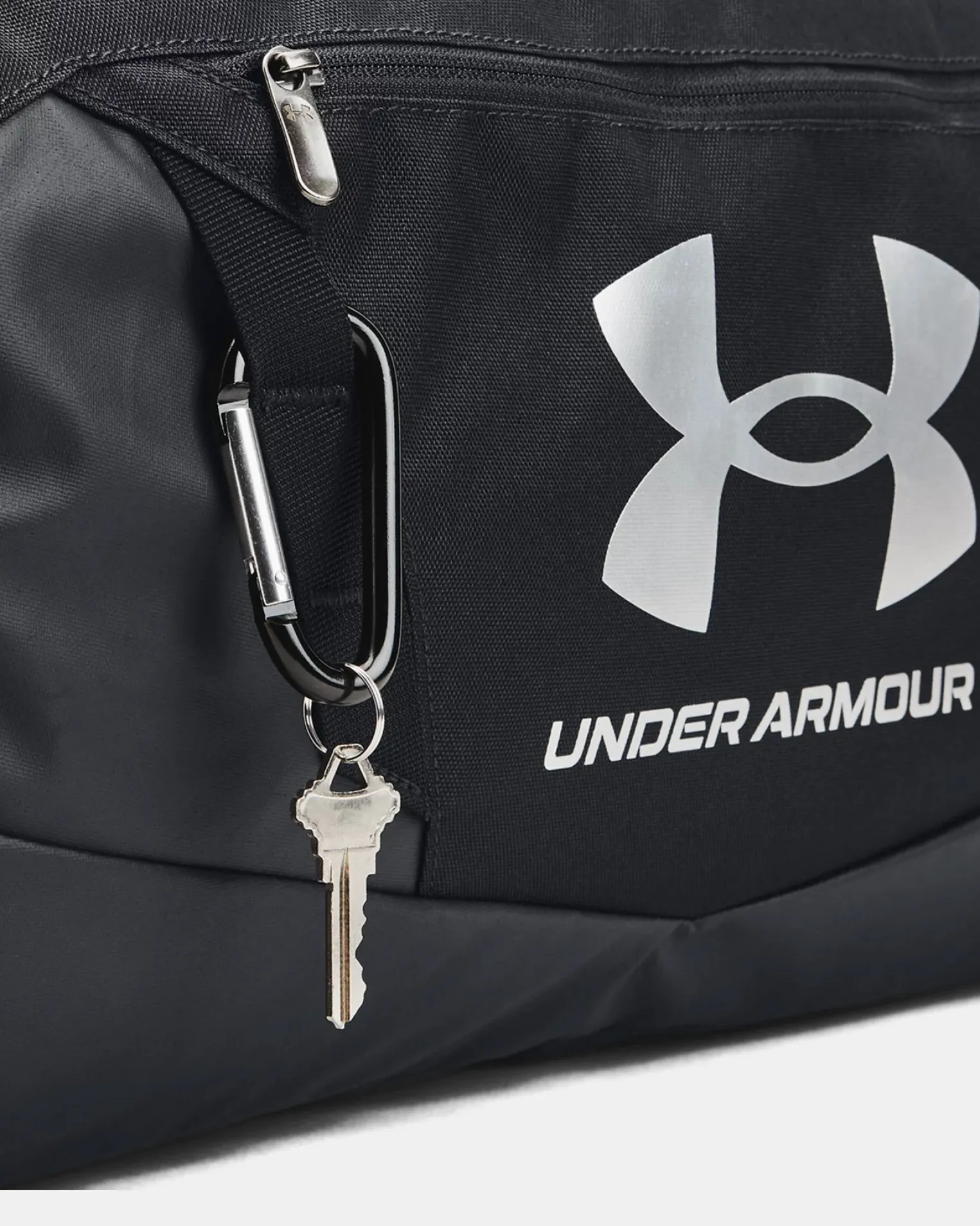 UNDER ARMOR - Borsone nero impermeabile con tasca frontale e logo bianco