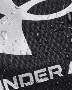 UNDER ARMOR - Borsone nero impermeabile con tasca frontale e logo bianco