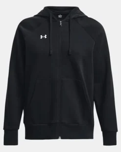 UNDER ARMOR - Felpa da donna nera con cappuccio zip frontale