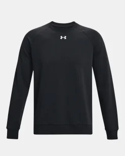UNDER ARMOR - Felpa da uomo nera con logo bianco