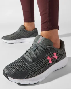 UNDER ARMOR - Scarpa da running donna grigia e rosa in mesh traspirante - SURGE 3