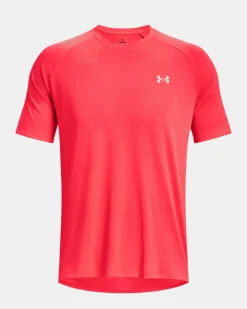UNDER ARMOR - T shirt da allenamento uomo rossa in tessuto traspirante
