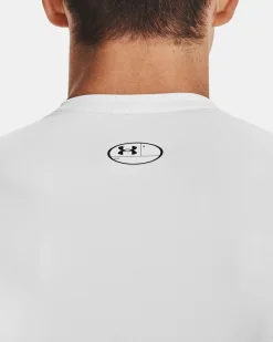 UNDER ARMOR - T SHIRT DA ALLENAMENTO ADERENTE IN TESSUTO TRASPIRANTE COMP SS BIANCA DA UOMO, 1361518_0100