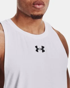 UNDER ARMOUR - CANOTTA BASELINE COTTON TANK BIANCA DA UOMO, 1361901_0100