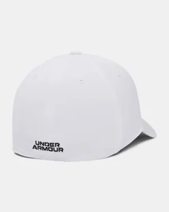 UNDER ARMOUR - Cappello bianco in materiale traspirante con cinturino regolabile e logo nero