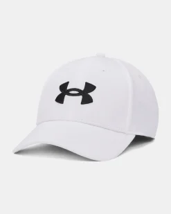 UNDER ARMOUR - Cappello bianco in materiale traspirante con cinturino regolabile e logo nero