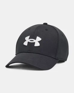 UNDER ARMOUR - Cappello nero in materiale traspirante con cinturino regolabile e logo bianco