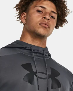 UNDER ARMOUR - Felpa da uomo grigia con cappuccio