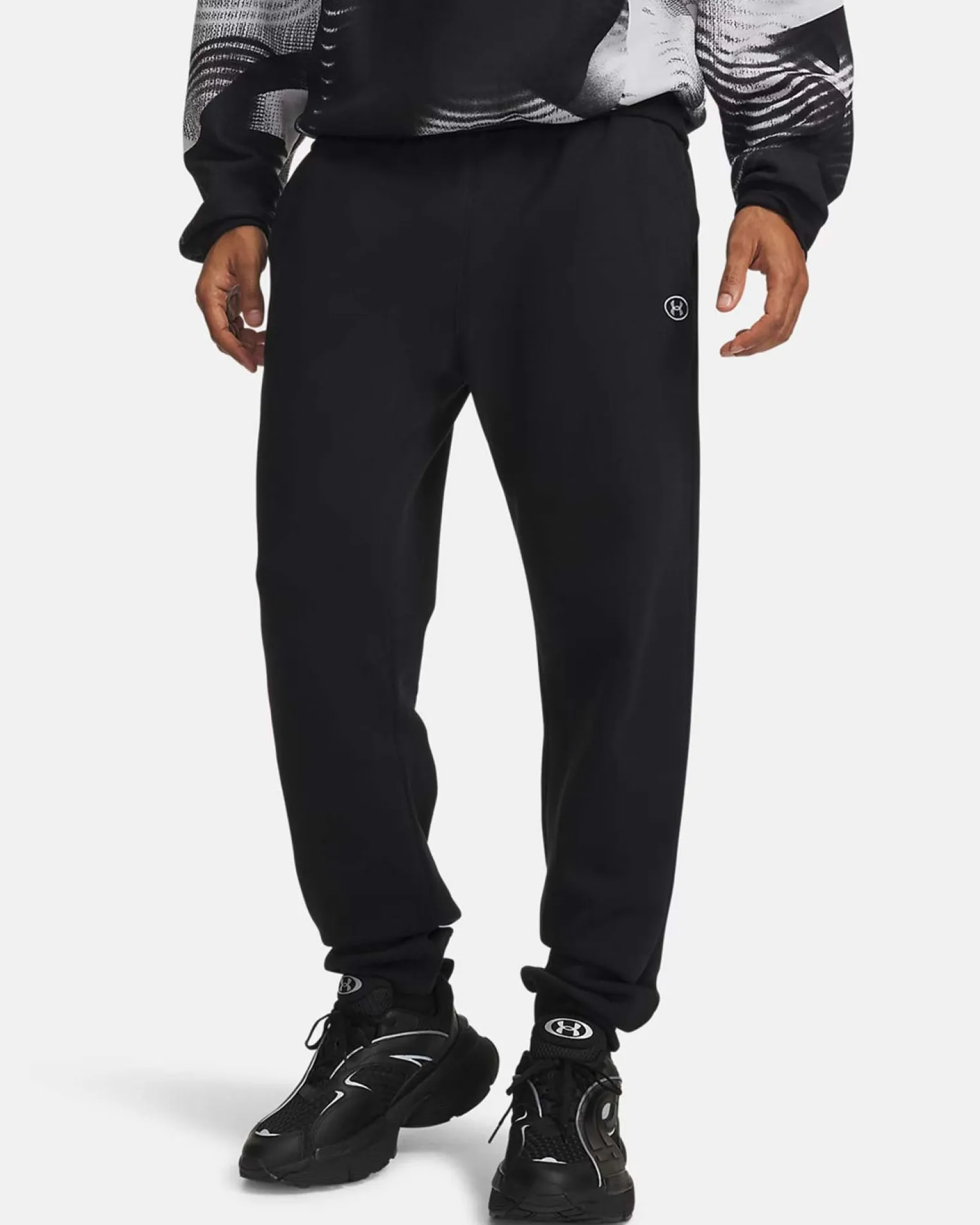 UNDER ARMOUR -PANTALONE TUTA RIVAL FLEECE PRO NERO DA UOMO, 6017021_0008