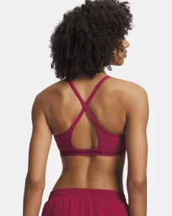 UNDER ARMOUR  - REGGISENO SPORTIVO CROSSBACK LOW BRA ROSSO BORDEAUX DA DONNA,  1386424_0622