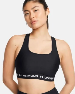 UNDER ARMOUR - REGGISENO SPORTIVO CROSSBACK MID BRA NERO   DA DONNA, 1361034_0011