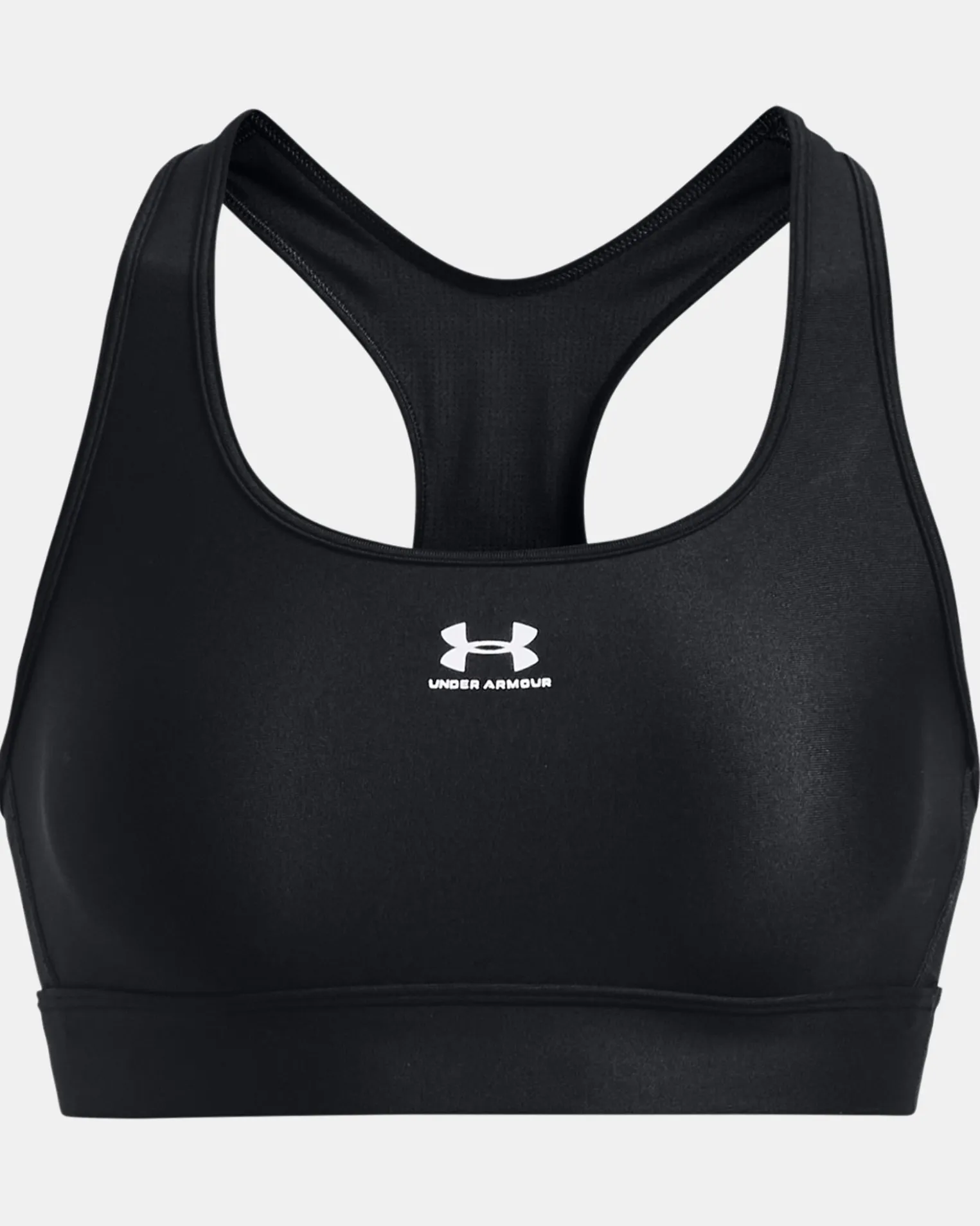 UNDER ARMOUR - Top nero ultra aderente in tessuto traspirante con logo bianco