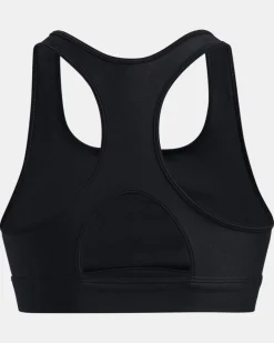 UNDER ARMOUR - Top nero ultra aderente in tessuto traspirante con logo bianco