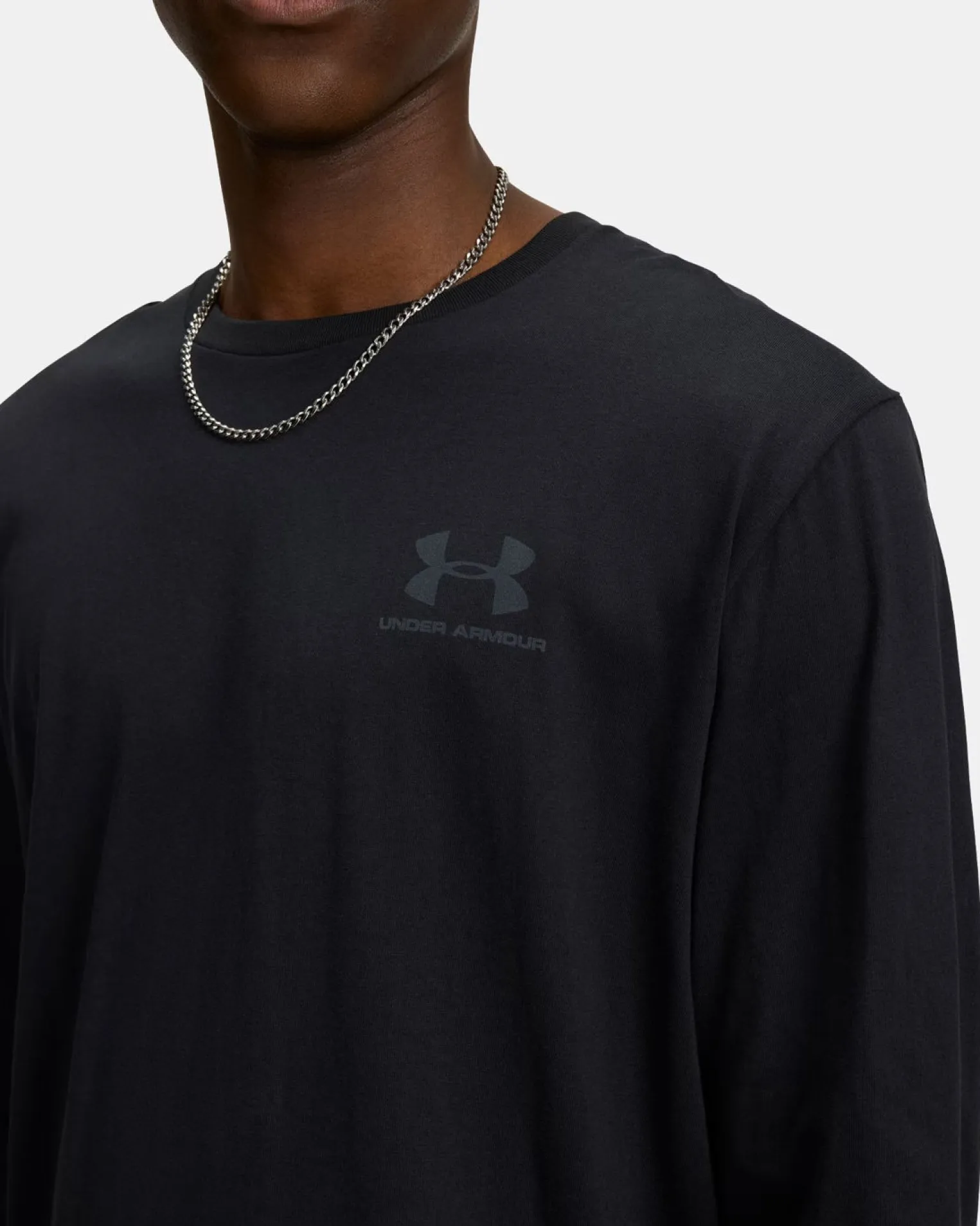 UNDER ARMOUR - T-SHIRT MANICA LUNGA SPORTSTYLE LEFT CHEST LS NERA DA UOMO, 1329585_0002