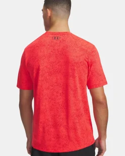 UNDER ARMOUR- T-SHIRT MEZZA MANICA TECH TEE PIXELATE ROSSA DA UOMO, 6005920_0713