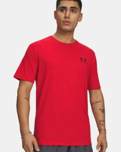 UNDER ARMOUR- T-SHIRT MEZZA MANICA SPORTSTYLE  ROSSA DA UOMO, 1326799_0600