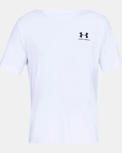 UNDER ARMOUR- T-SHIRT MEZZA MANICA SPORTSTYLE BIANCA DA UOMO, 1326799_0100