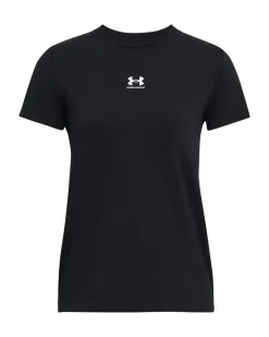 UNDER ARMOUR-T-SHIRT MEZZA MANICA OFF CAMPUS CORE SS NERA DA DONNA, 1383648_0001