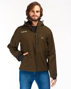 UNIVERS - GIACCA DA CACCIA MOENA VERDE IN SOFTSHELL IMPERMEABILE