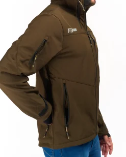 UNIVERS - GIACCA DA CACCIA MOENA VERDE IN SOFTSHELL IMPERMEABILE