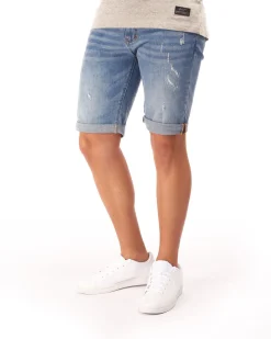 UOMO BERMUDA JEANS CHIARO ROTTURE