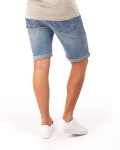 UOMO BERMUDA JEANS CHIARO ROTTURE