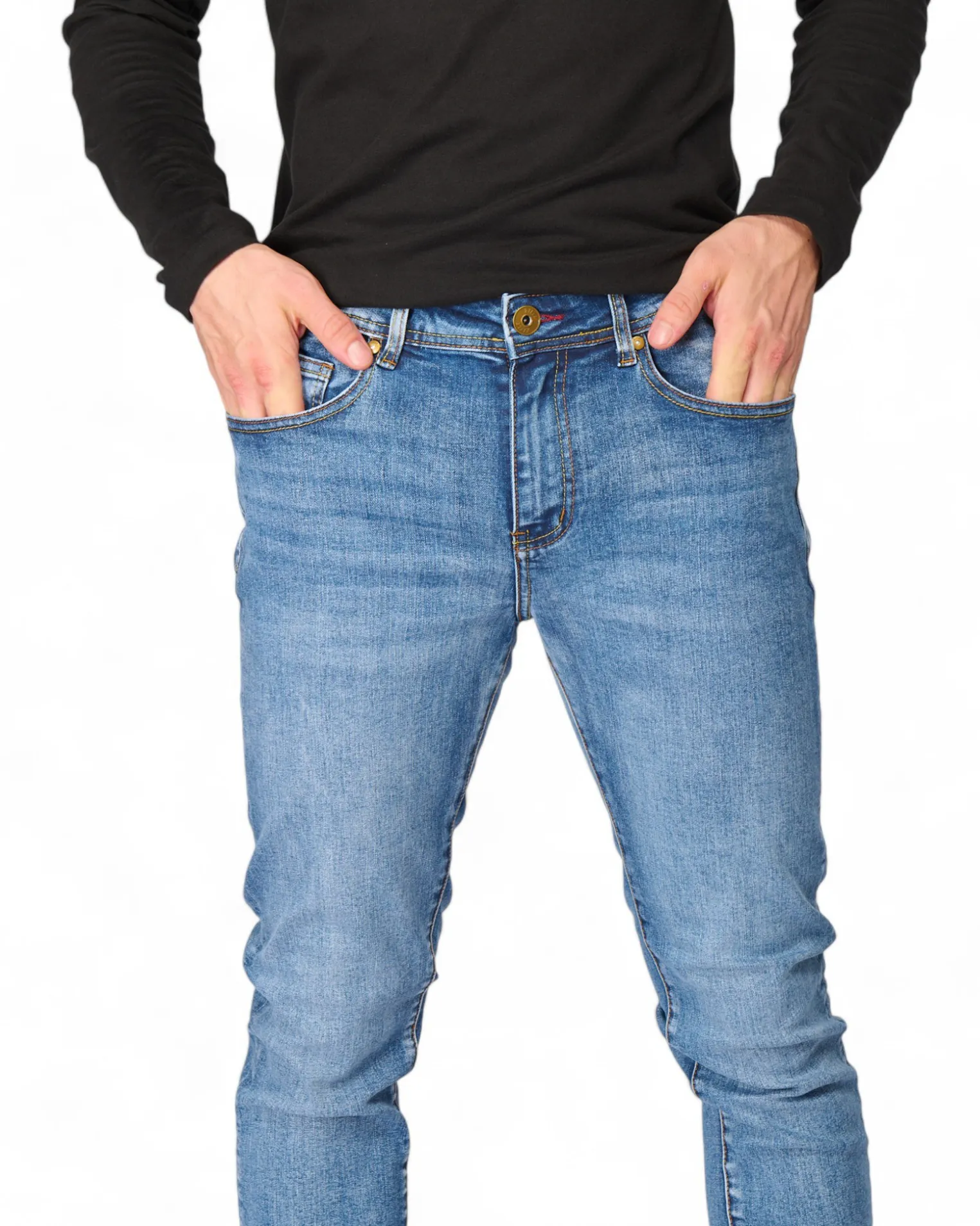 UOMO JEANS 5 TASCHE BLU