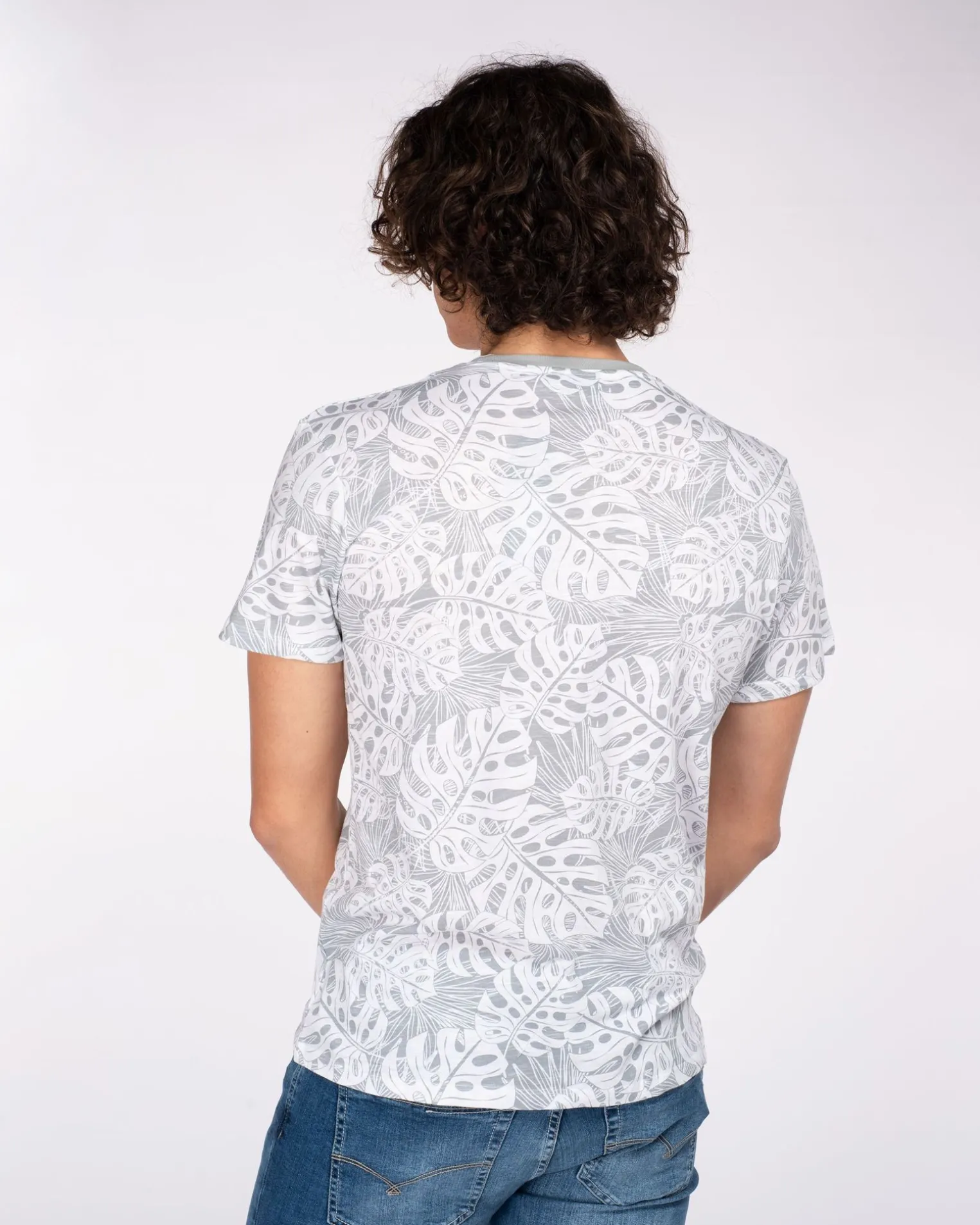 UOMO TSHIRT MEZZA MANICA CON FOGLIE