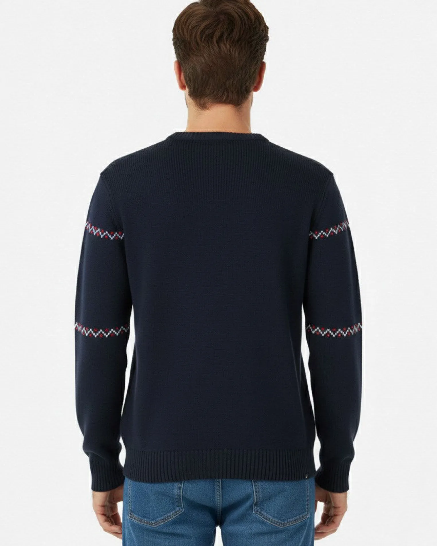US GRAND - Maglione manica lunga blu con renna