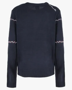 US GRAND - Maglione manica lunga blu con renna