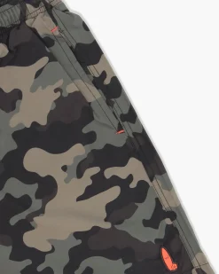 WAIKIKI RUN - BOXER DA MARE VERDE MILITARE CON DETTAGLI ARANCIONE FLUO DA UOMO - SCIPIO