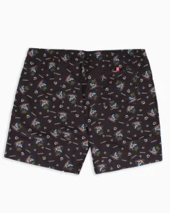 WAIKIKI RUN - BOXER MARE NERO CON DETTAGLI GRAFICI DA UOMO, IBIZA