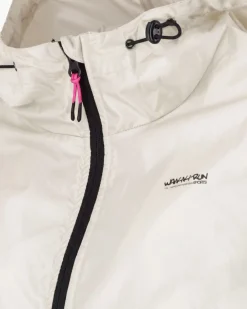 WAIKIKI RUN- K-WAY CON CAPPUCCIO DONNA BIANCO PERLA CON DETTAGLI FUXIA - LESINA