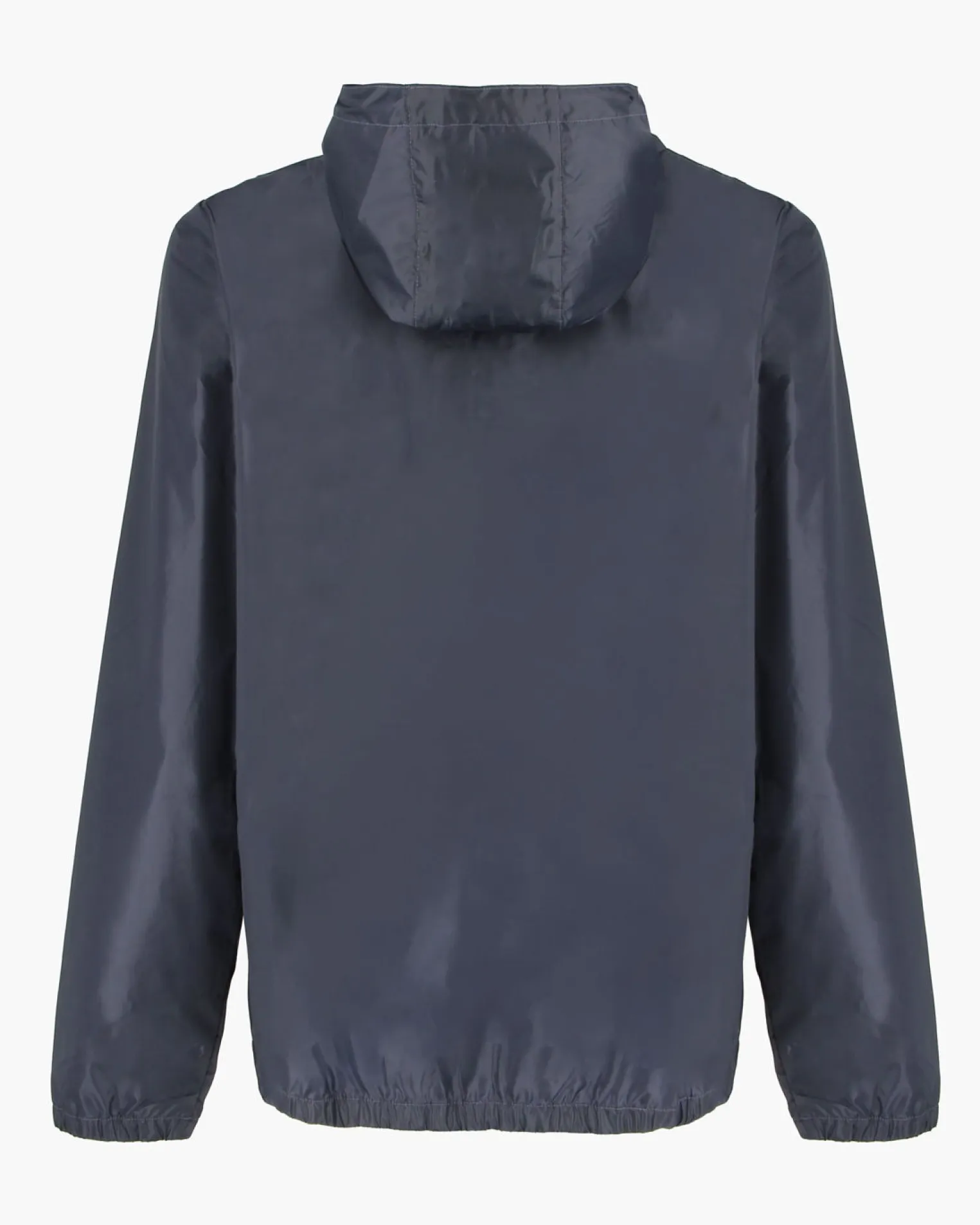 WAIKIKI RUN- K-WAY CON CAPPUCCIO FULL ZIP UOMO BLU SCURO CON DETTAGLI ARANCIONI FLUO - VERANO