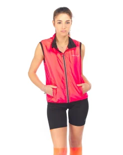 WAIKIKI RUN - SMANICATO FULL ZIP CORALLO FLUO E NERA DA DONNA - RITA