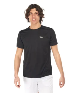 WAIKIKI RUN - T shirt da running nera in meh traspirante