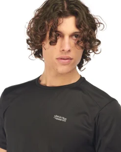 WAIKIKI RUN - T shirt da running nera in meh traspirante