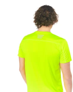 WAIKIKI RUN - T shirt da running giallo fluo in meh traspirante