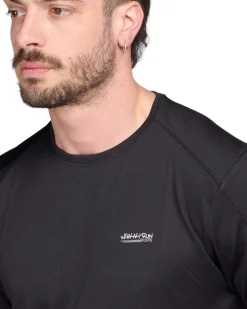 WAIKIKI RUN - T-SHIRT MEZZA MANICA SPORTIVA NERA DA UOMO - ARGO