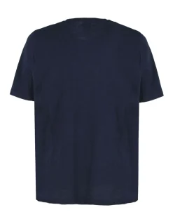 WAIKIKI RUN - T-SHIRT MEZZA MANICA BLU SCURA CON DETTAGLI A RIGHE BLUETTE DA UOMO - NETTUNO