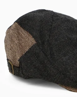 WAMPUM - Coppola bicolore grigia e beige a fantasia spina di pesce