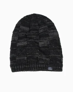 WAMPUM - Cuffia nera a maglia con interno rifinito in pelliccia