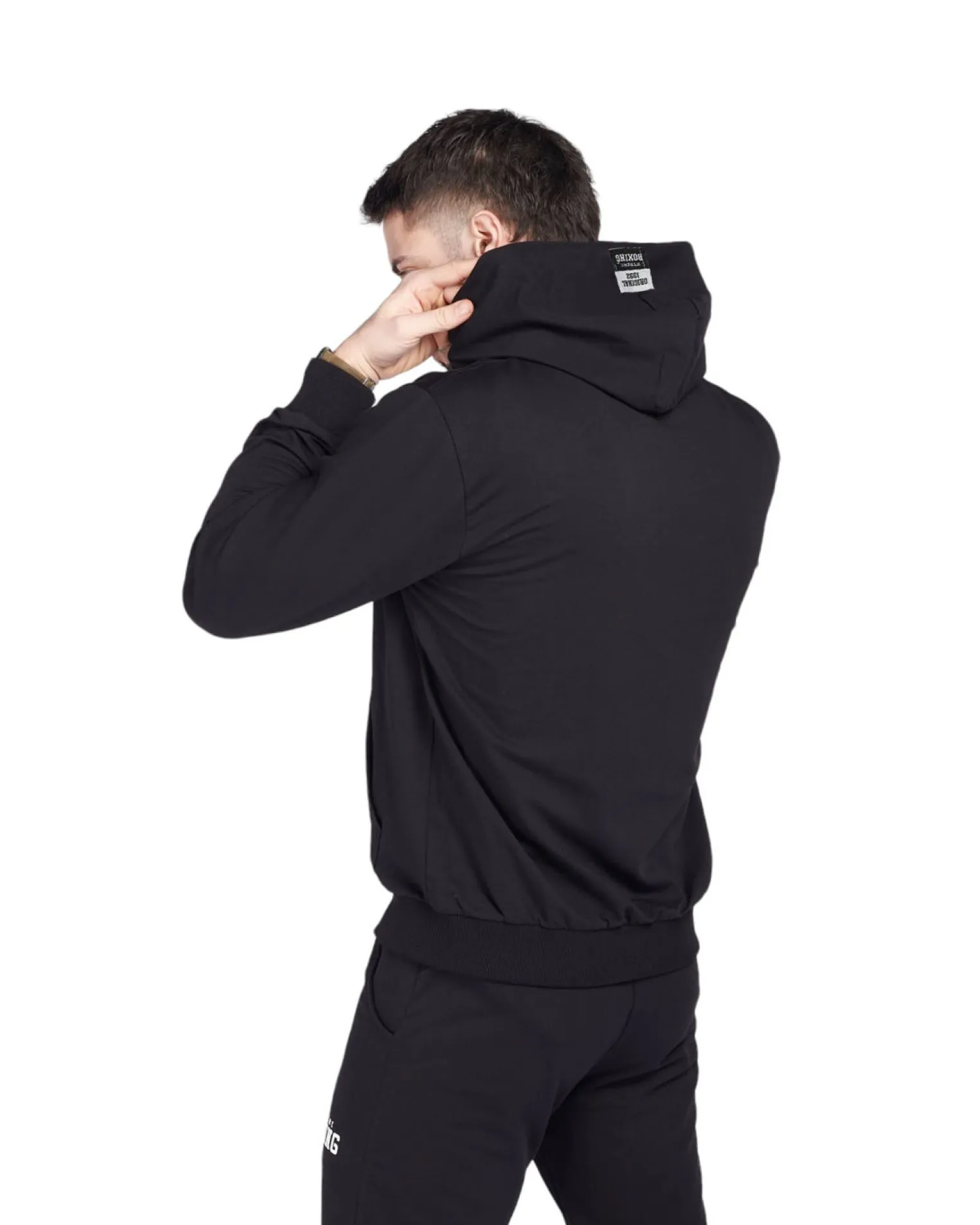 XTREME BOXING - Felpa con cappuccio full zip nero in cotone