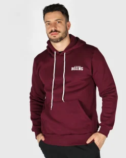 XTREME BOXING - FELPA CON CAPPUCCIO BORDEAUX DA UOMO